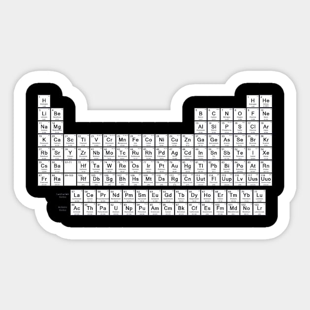 Periodic Table of the Elements Sticker by Spacestuffplus